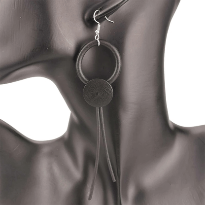 Stylish Design Wood Long Earrings for / Gothic Female Rubber Jewelry