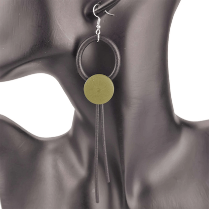 Stylish Design Wood Long Earrings for / Gothic Female Rubber Jewelry