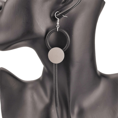 Stylish Design Wood Long Earrings for / Gothic Female Rubber Jewelry