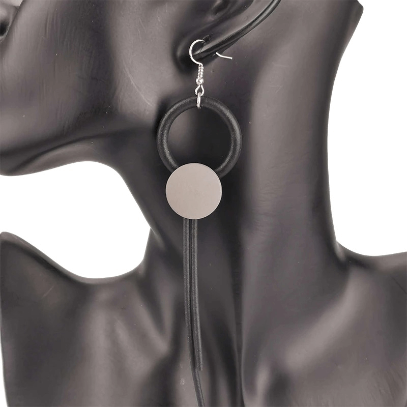 Stylish Design Wood Long Earrings for / Gothic Female Rubber Jewelry