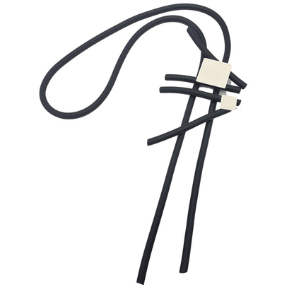 Stylish Long Statement Necklaces for / Square Wood Pendant Necklace / Rubber Accessories