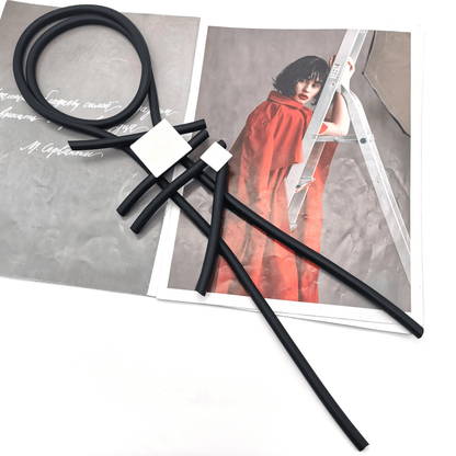 Stylish Long Statement Necklaces for / Square Wood Pendant Necklace / Rubber Accessories