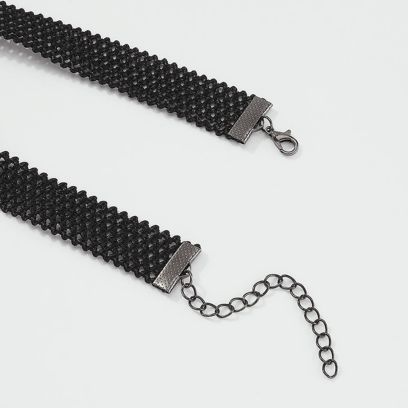 Stylish Hanging Rhinestone Necklace / Unique Design Black Choker Necklace