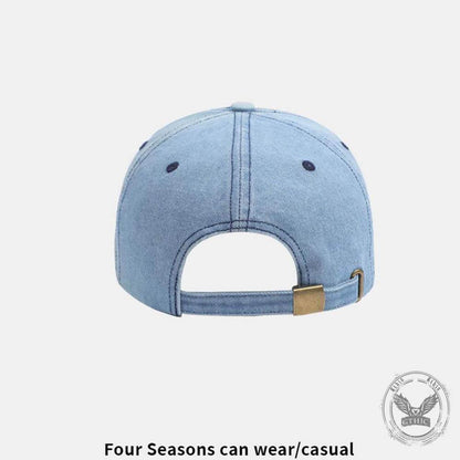 Stylish Ripped Letter Distressed Denim Baseball Cap