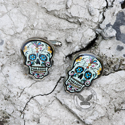 Sugar Skull Brass Cufflinks