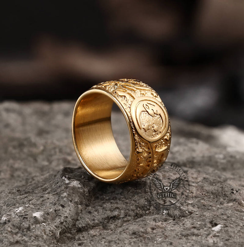 Sun Moon and Stars Stainless Steel Band Ring