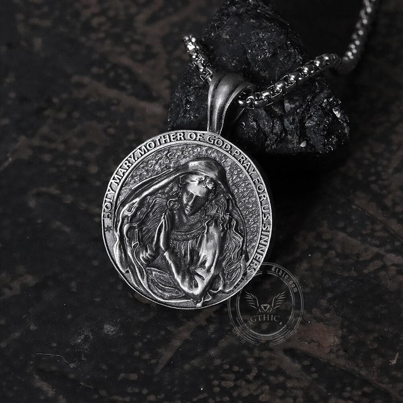 The Virgin in Prayer Pure Tin Necklace