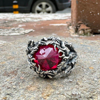 Thorns Gem-set Sterling Silver Gothic Ring