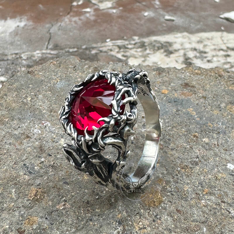 Thorns Gem-set Sterling Silver Gothic Ring