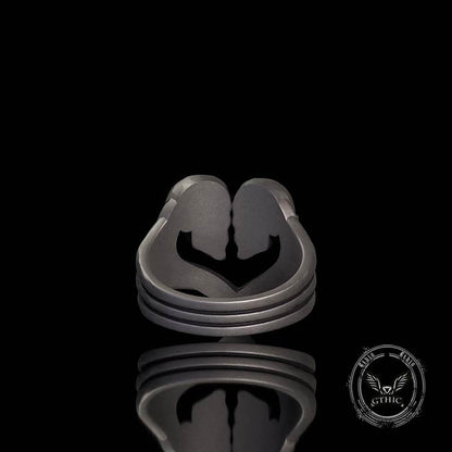 Till Death Do Us Part Skull Heart Sterling Silver Ring