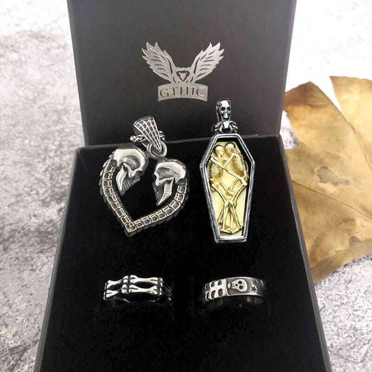 Till Death Do Us Part Skull Jewelry Set