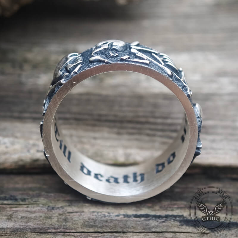 Till Death Do Us Part Sterling Silver Couple Ring