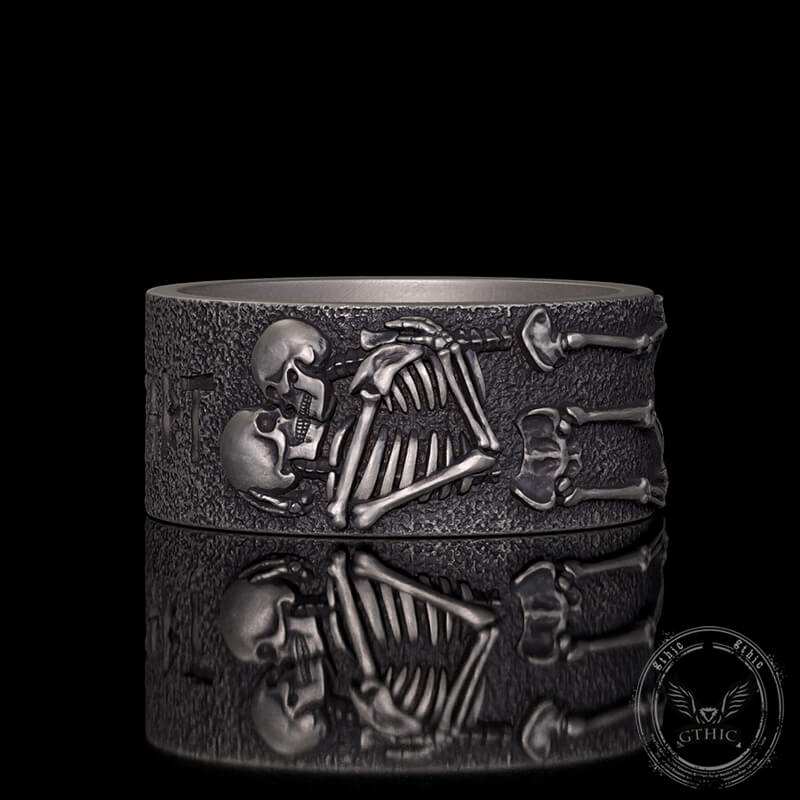 Till Death Do Us Part Sterling Silver Skeleton Ring