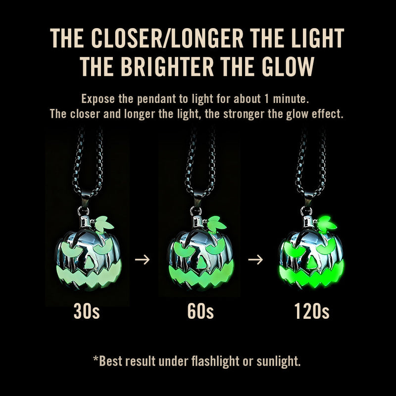 Halloween Glow in the Dark Pumpkin Pendant Necklace Gift