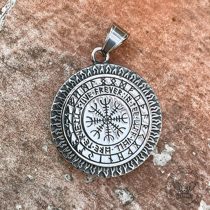 Tree of Life Aegishjalmur Stainless Steel Viking Pendant