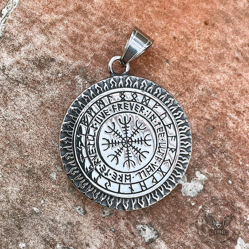 Tree of Life Aegishjalmur Stainless Steel Viking Pendant