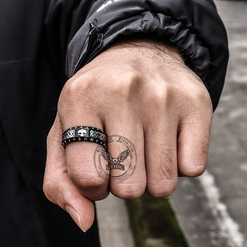 Tree of Life Knot Stainless Steel Band Ring