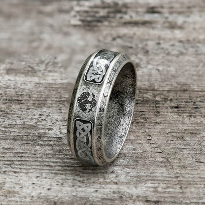 Tree of Life Knot Stainless Steel Viking Band Ring