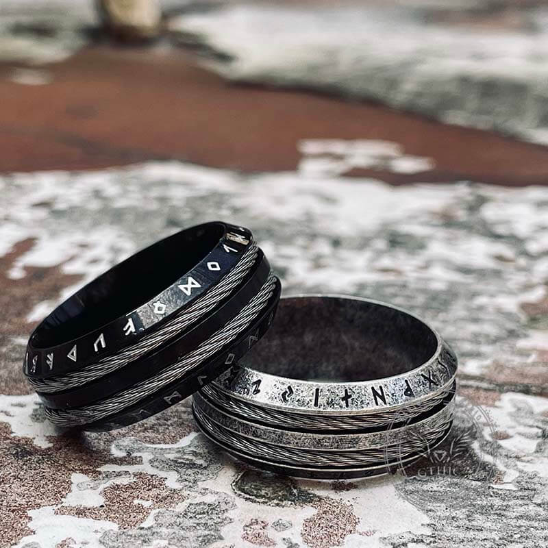 Tree of Life Viking Runes Stainless Steel Ring