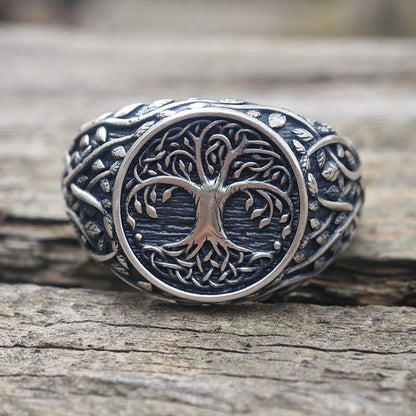 Tree of Life Yggdrasil Sterling Silver Viking Ring