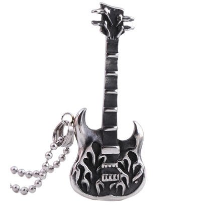 Guitar Necklace Pendant With Free Chain / Punk Style Jewelry