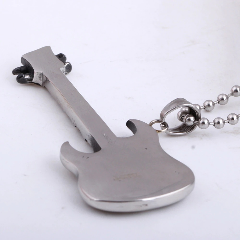Guitar Necklace Pendant With Free Chain / Punk Style Jewelry
