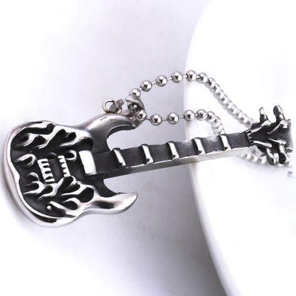 Guitar Necklace Pendant With Free Chain / Punk Style Jewelry