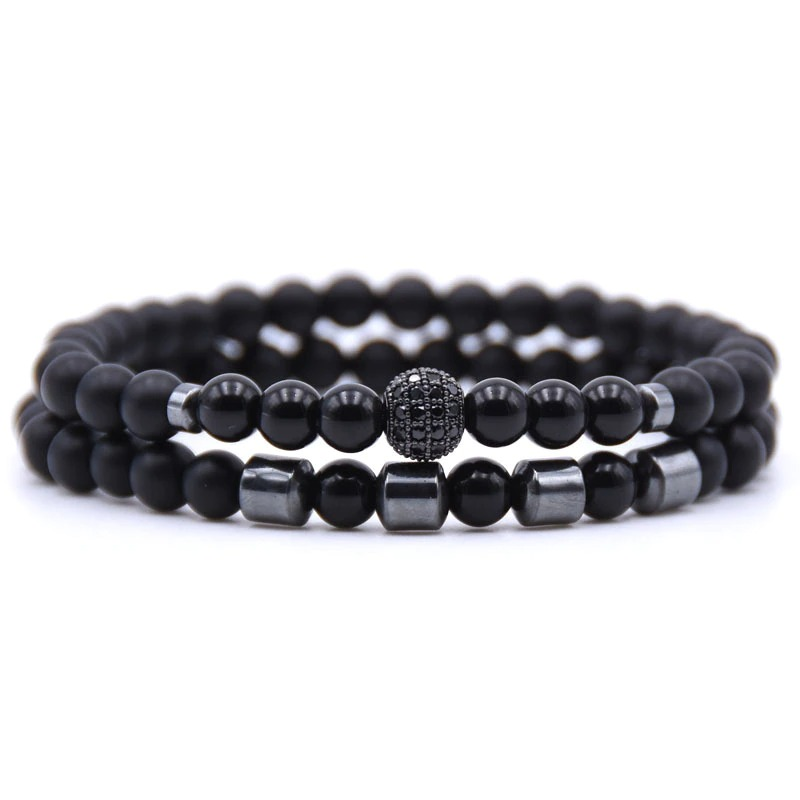Natural Stone Beads Bracelet 2pcs/set / Paired Bracelets for and
