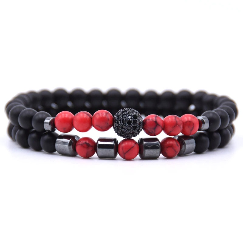 Natural Stone Beads Bracelet 2pcs/set / Paired Bracelets for and