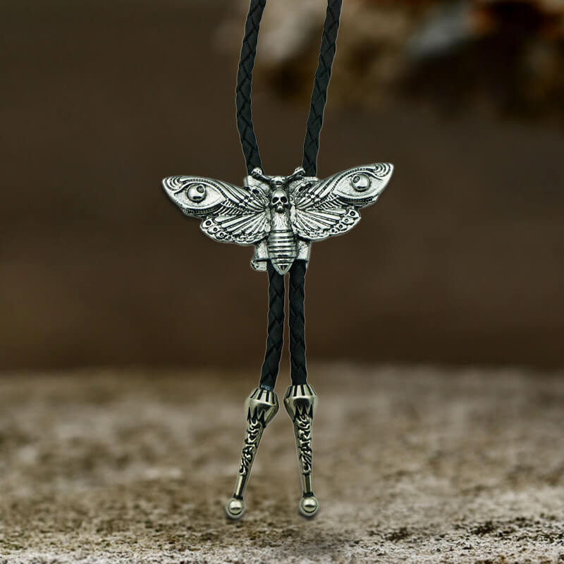 Moth Gothic Zinc Alloy Bolo Tie
