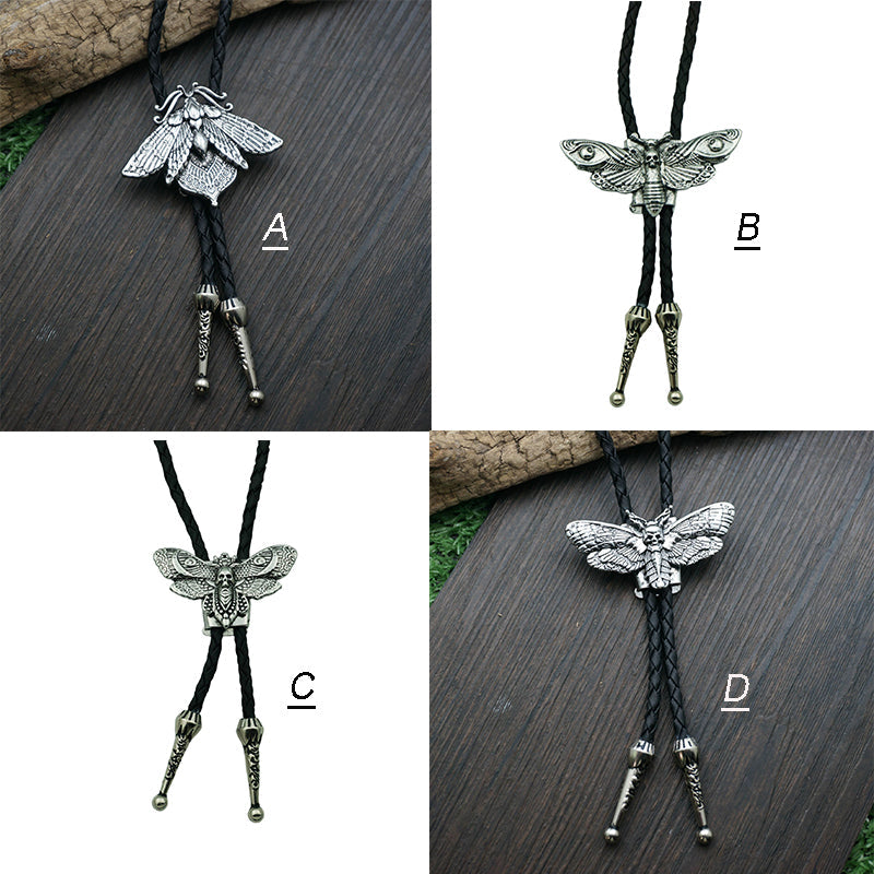 Moth Gothic Zinc Alloy Bolo Tie
