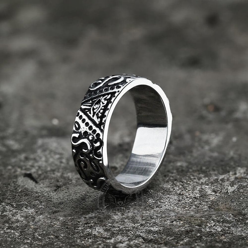 Triangle Eye of Providence Stainless Steel Masonic Ring