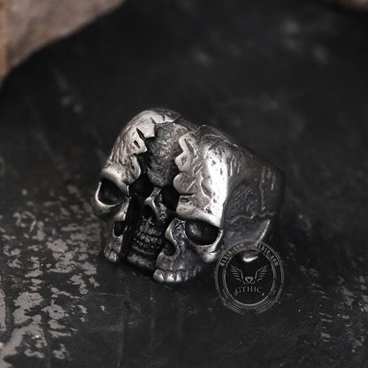 Two-face Stainless Steel Skull Ring