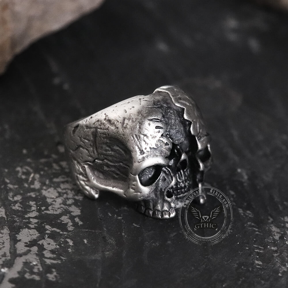 Two-face Stainless Steel Skull Ring
