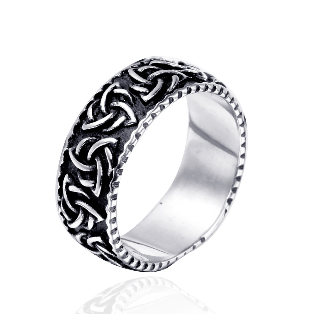 Gothic Jewelry Ring / Stainless Steel Ring With Viking Symbols