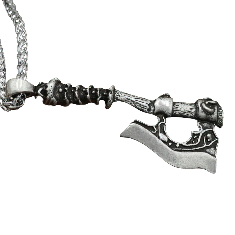 Pendant Viking Axe of Celtic Wolf and Raven / Stylish Necklace