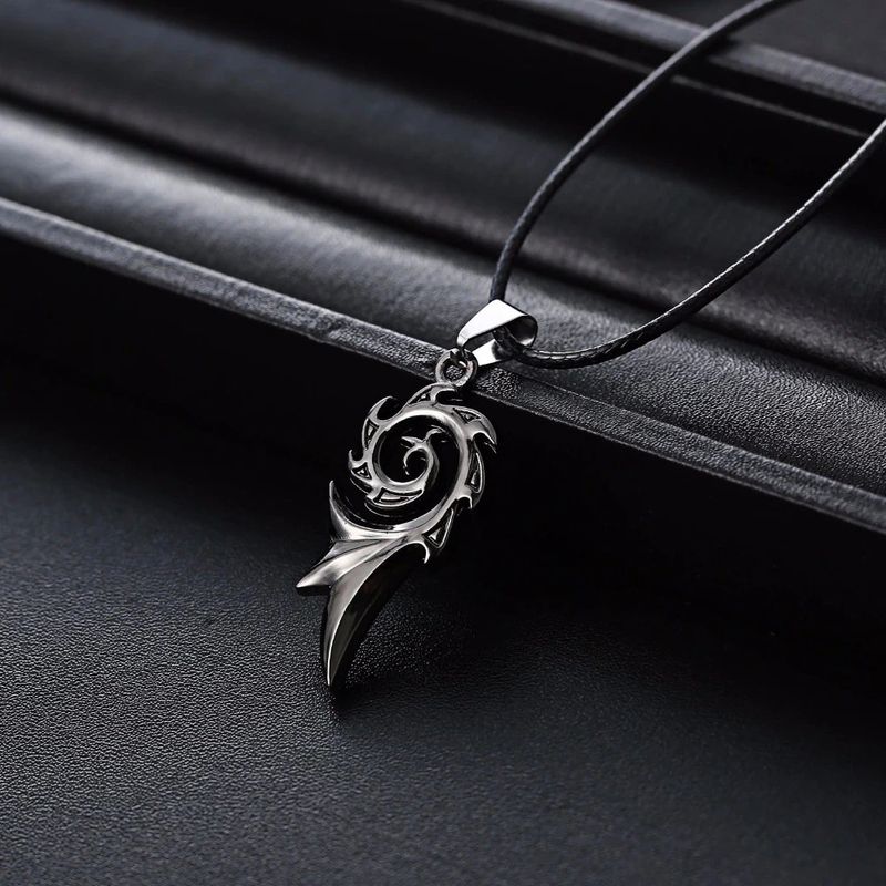 Rock Style Pendant / Stainless Steel Necklace / Cool Dragon Flame Pendant