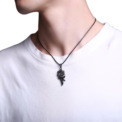 Rock Style Pendant / Stainless Steel Necklace / Cool Dragon Flame Pendant