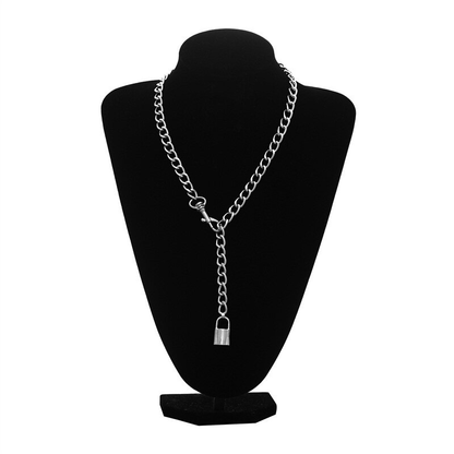Silver Chain Chokers Necklace / Fasion Gothic Necklace With Lock