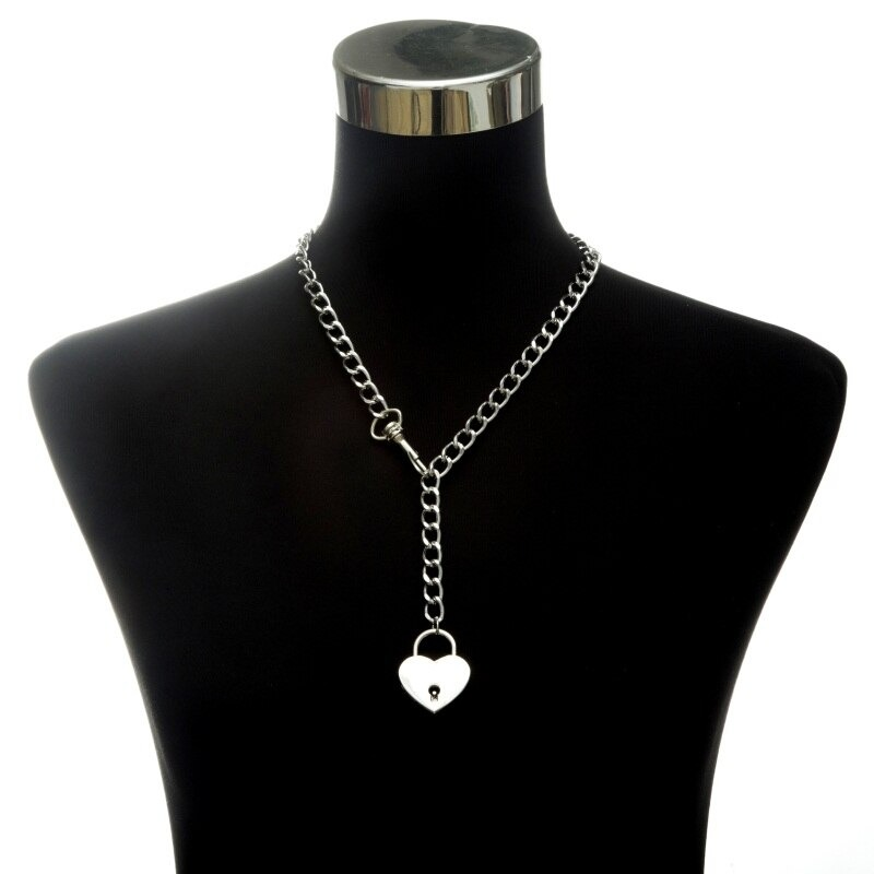 Silver Chain Chokers Necklace / Fasion Gothic Necklace With Lock