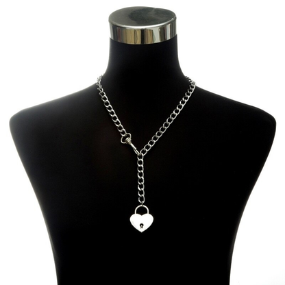 Silver Chain Chokers Necklace / Fasion Gothic Necklace With Lock