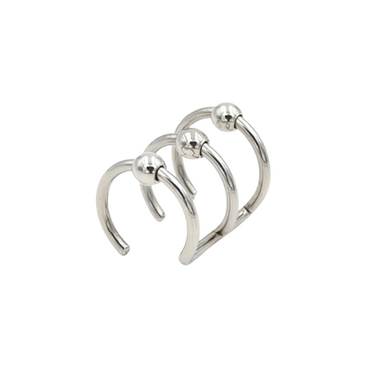 Stainless Steel Jewelry / Cool Steel Piercing / Rock Style Faux Body Piercing