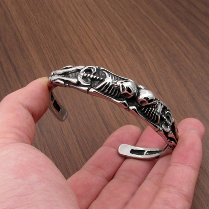 Stainless Steel Jewelry / Skeleton Bracelet / Punk Style Skull Bracelet