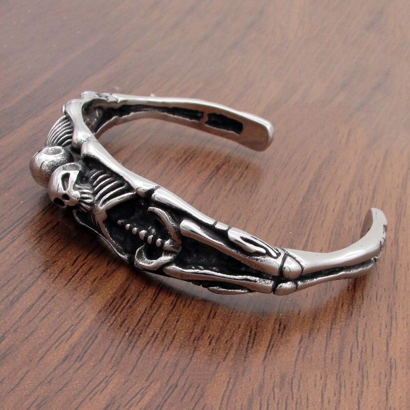 Stainless Steel Jewelry / Skeleton Bracelet / Punk Style Skull Bracelet