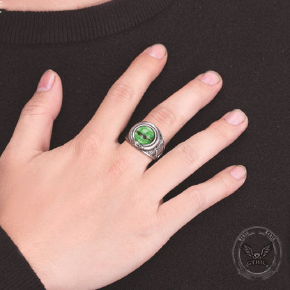 Valknut Ouroboros Devil Eye Stainless Steel Ring
