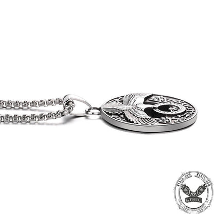 Valknut Viking Runes Eagle Stainless Steel Necklace