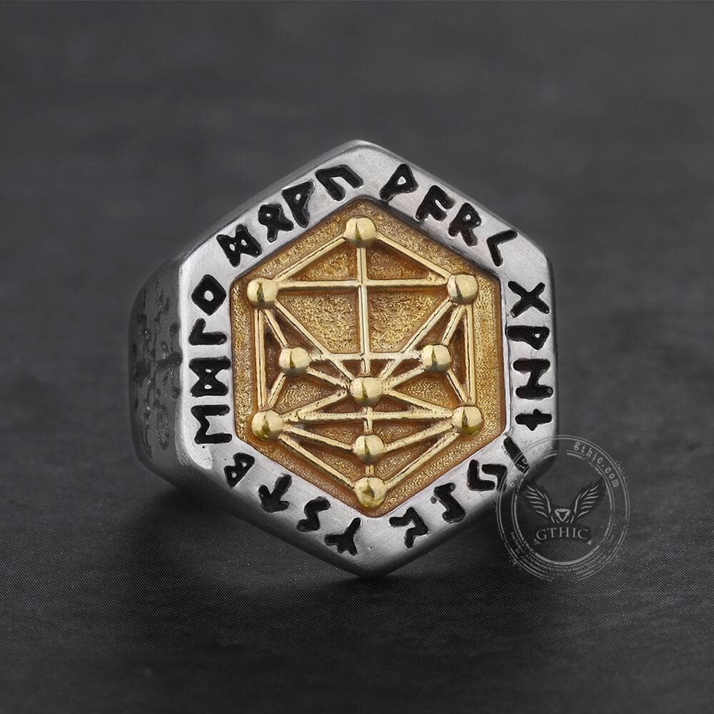Vegvisir Totem Sterling Silver Viking Ring