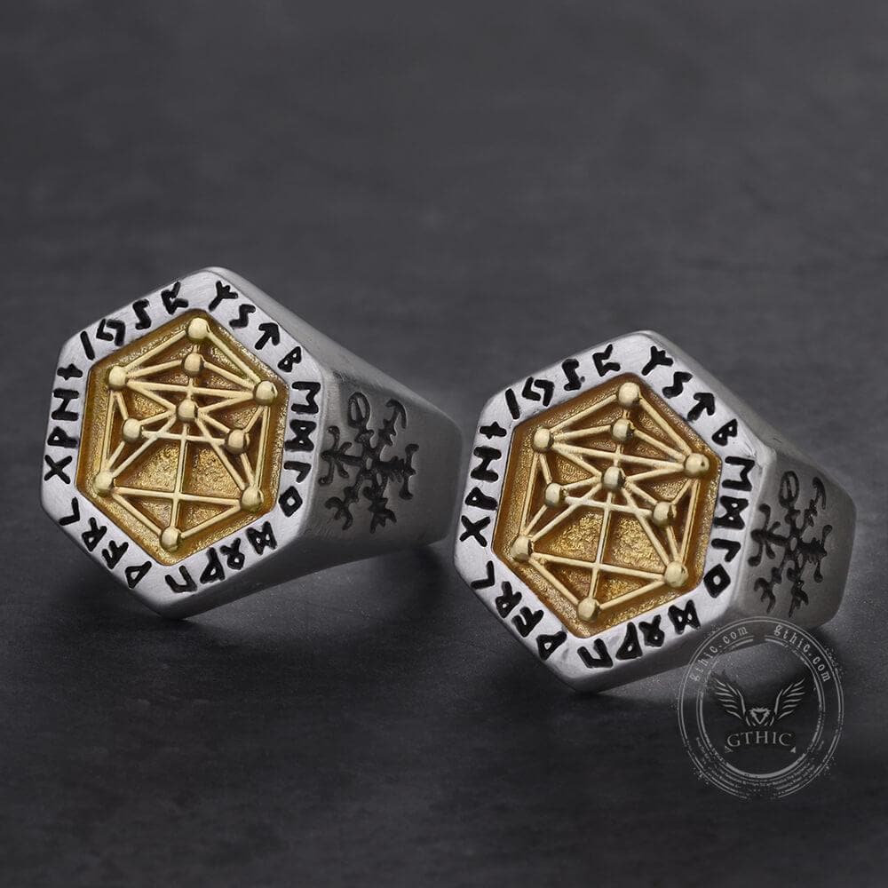 Vegvisir Totem Sterling Silver Viking Ring