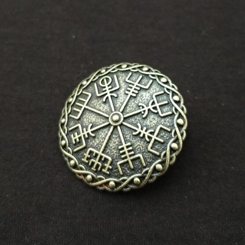 Vegvisir Viking Compass Alloy Brooch