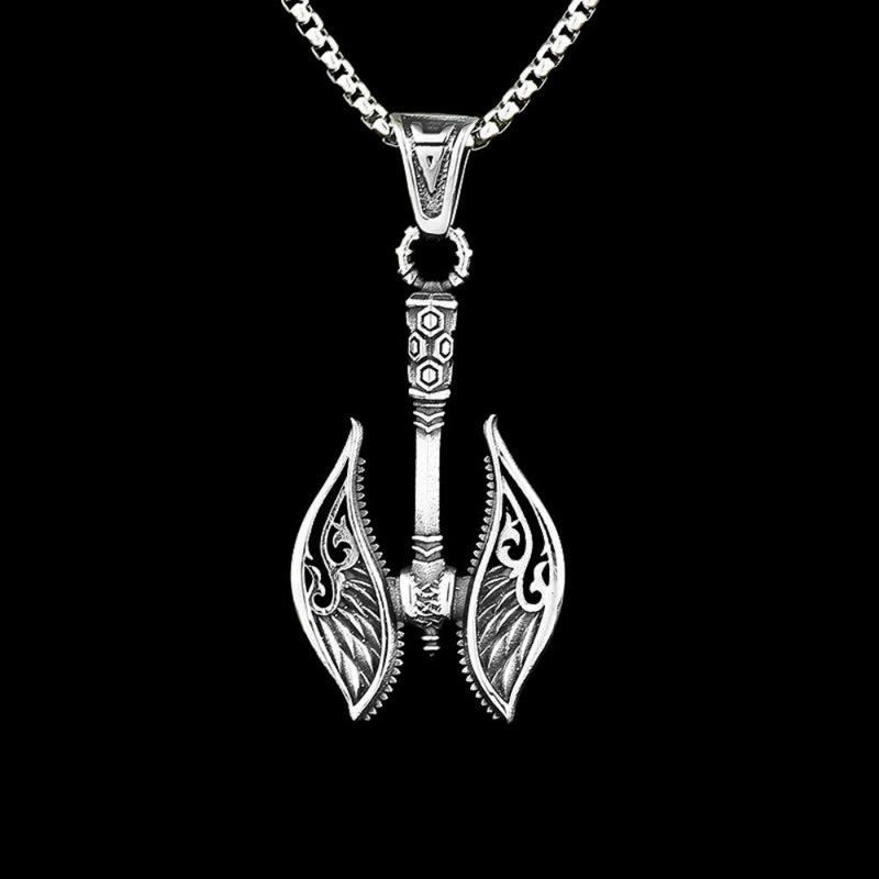 Viking Angel Winged Axe Pendant